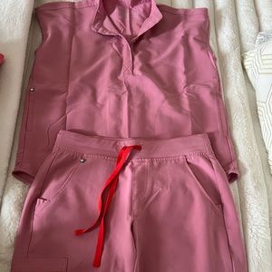 Chalk pink Figs scrub set